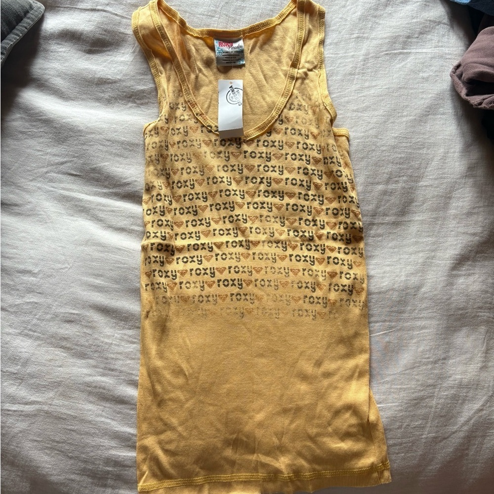 VTG Roxy Yellow Tank Top - Picture 2 of 3